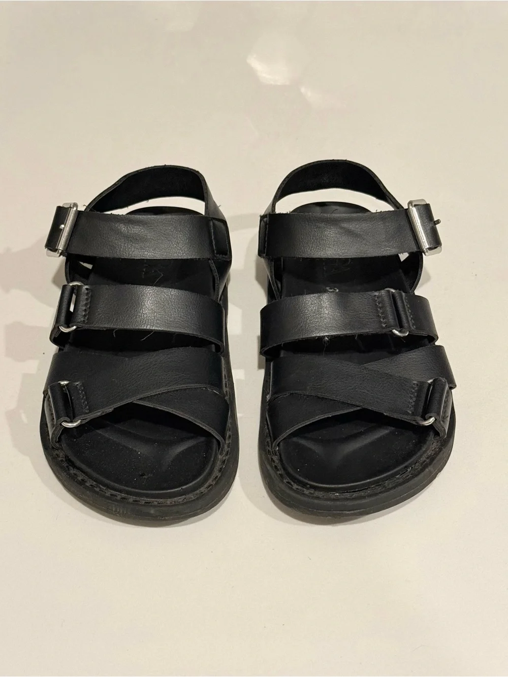 Zara Kids Black Multi-Strap Buckle Sandals
